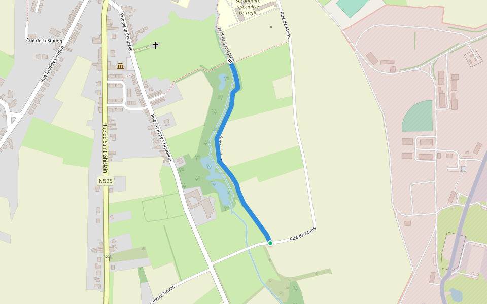 Sentier Calbreucq walking route map in Chièvres