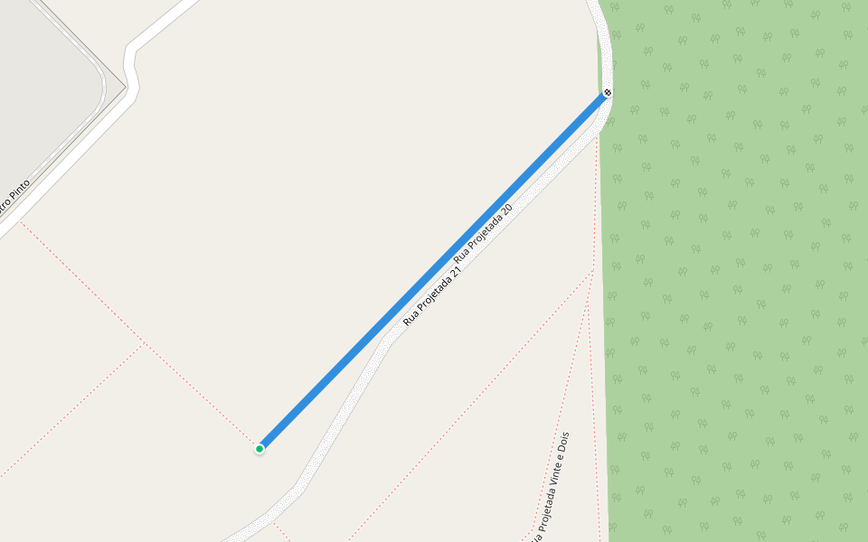 Rua Projetada 20 walking route map in Santa Rita