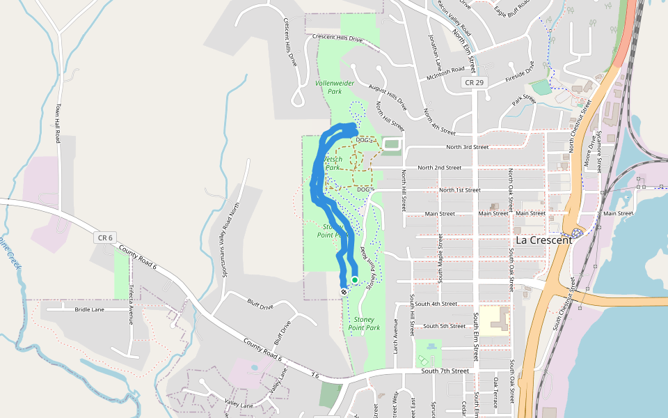 HEART OF THE SUN walking route map in La Crescent