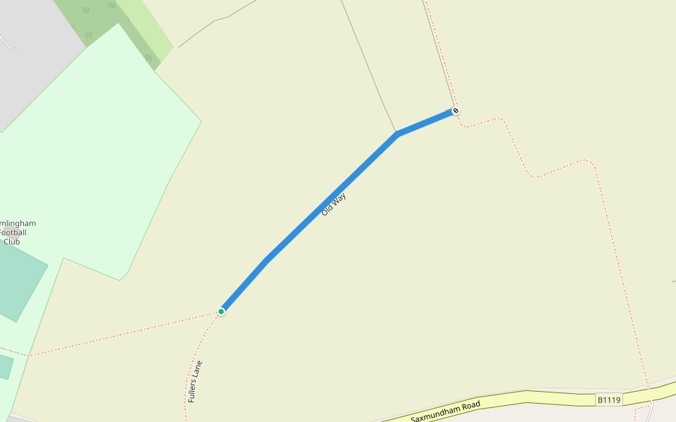 Old Way walking route map in Framlingham