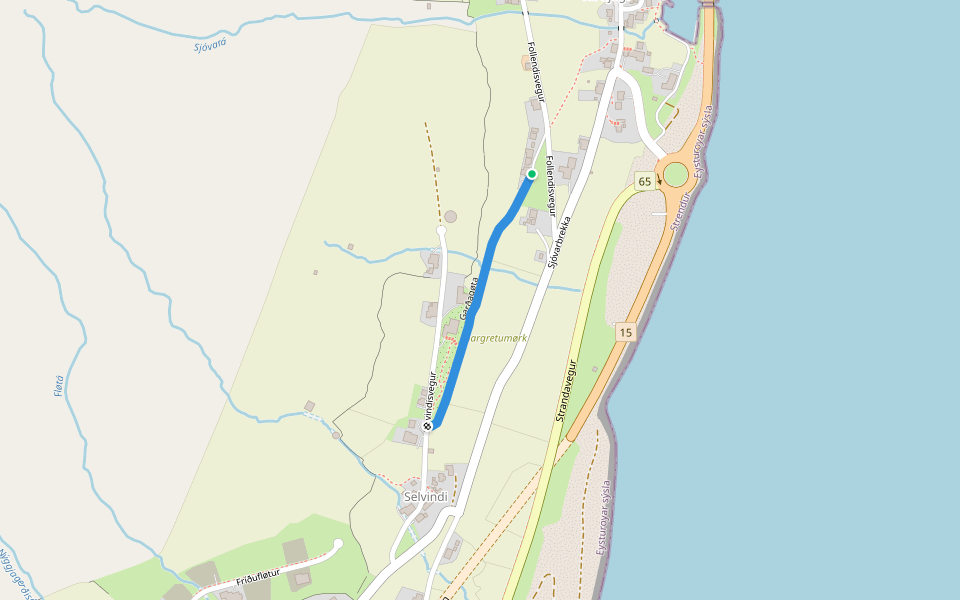 Garðagøta walking route map in Elduvík