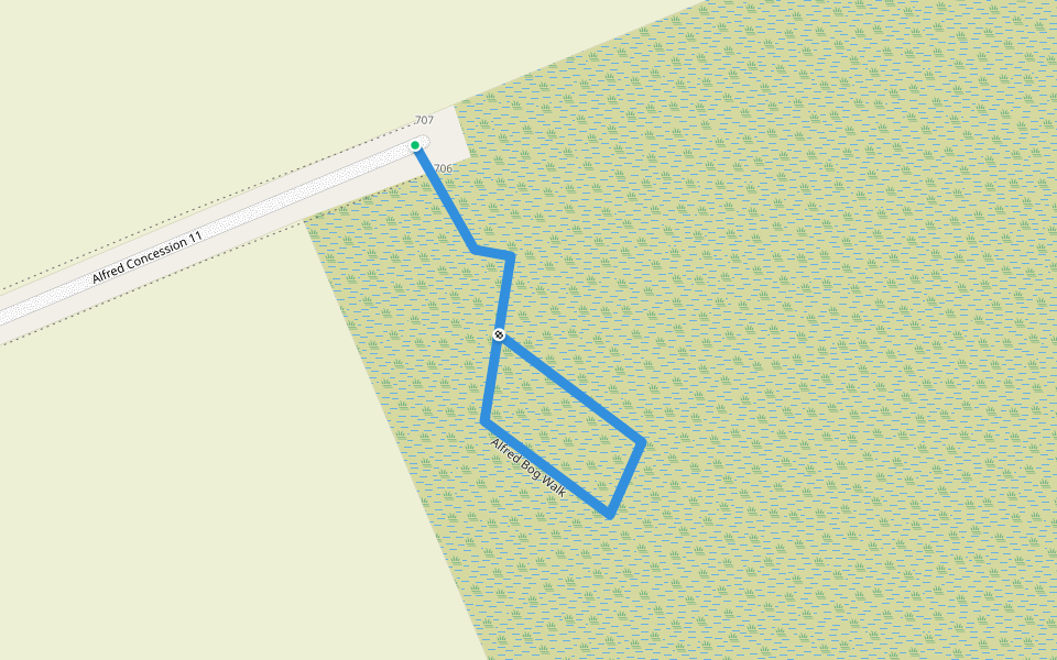 Alfred Bog Walk walking route map in Alfred