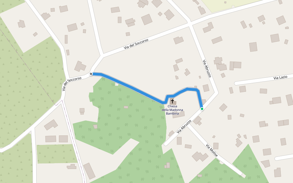 Via Madonna Bambina walking route map in Mascalucia