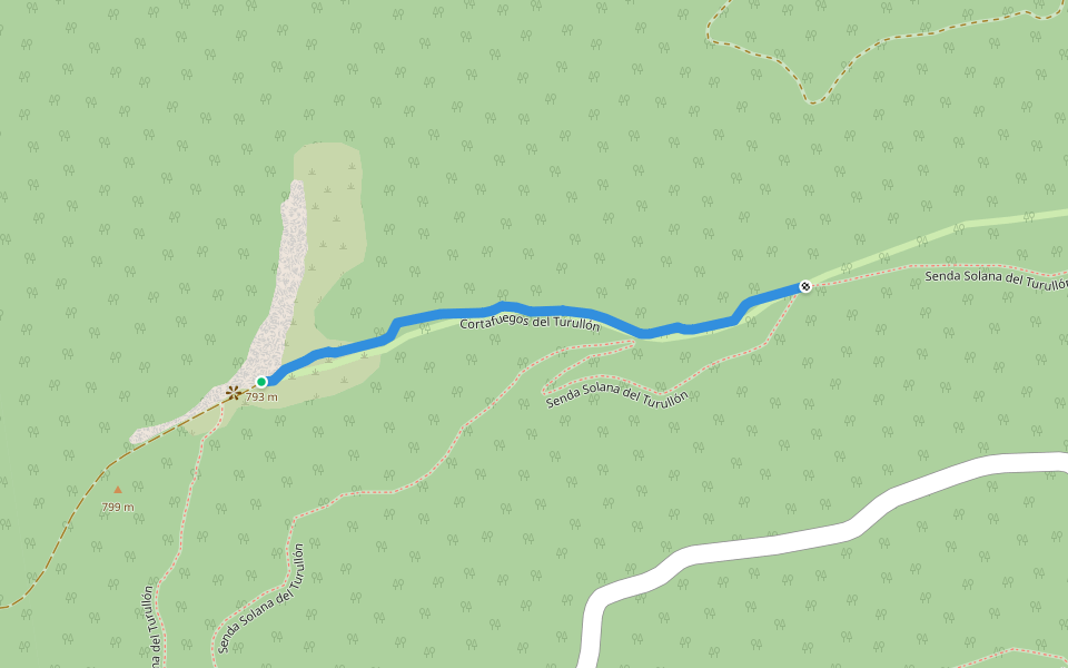 Cortafuegos del Turullón walking route map in Alhama de Murcia