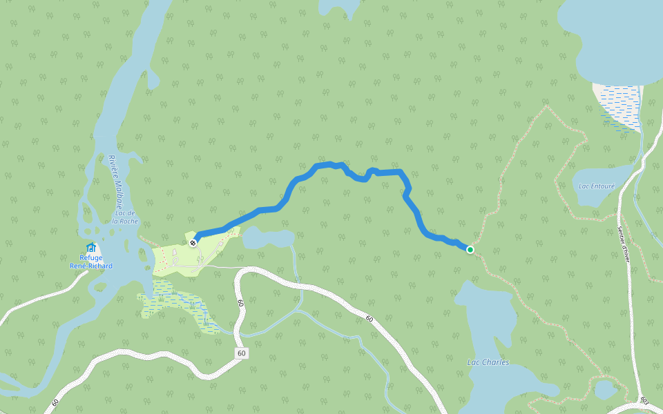 Le Pommereau walking route map in Saint-Urbain