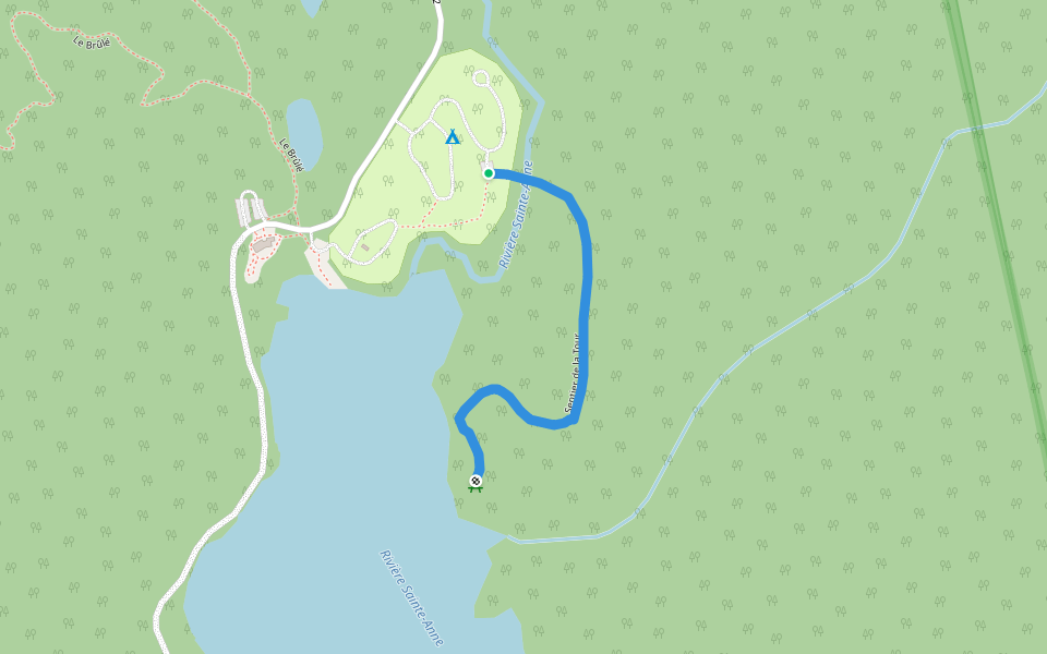 Sentier de la Tour walking route map in Saint-Urbain