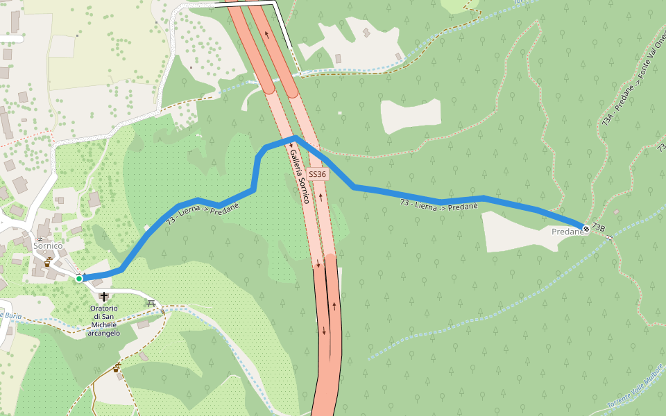 73 - Lierna -> Predanè walking route map in Lierna