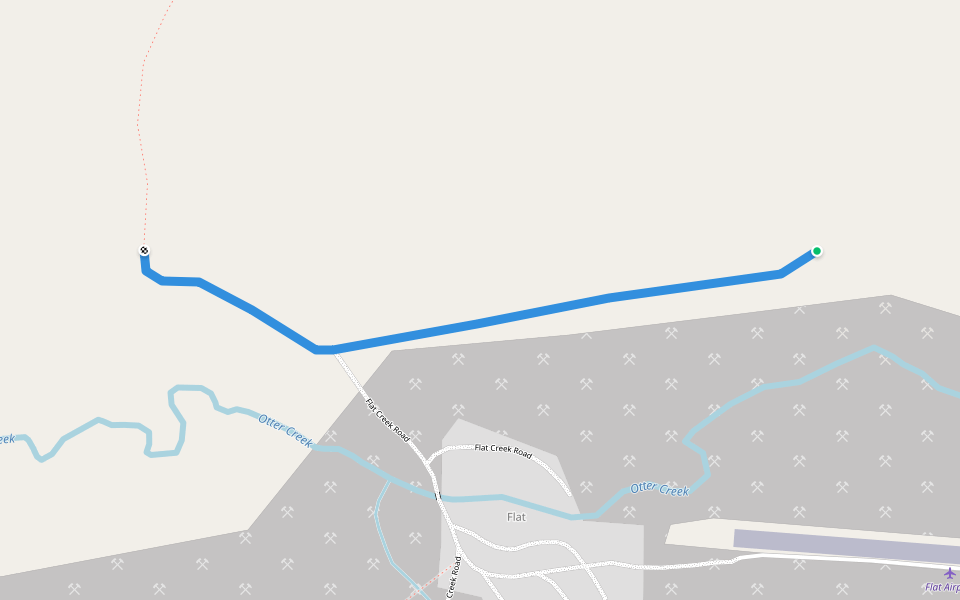 Boulder Creek Road walking route map in Flat