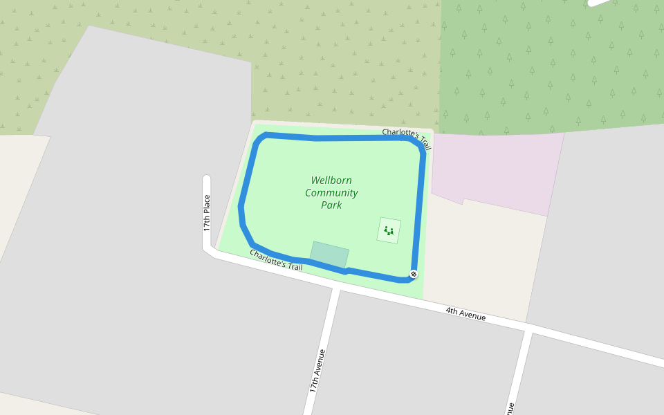 Charlotte's Trail walking route map in Wellborn