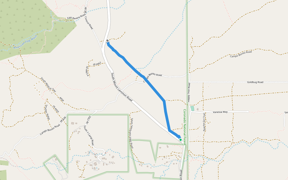 Pipe Trail walking route map in Oracle