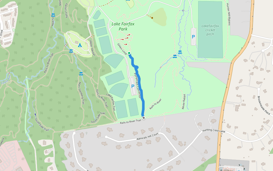 Pumptrack Connector walking route map in Reston