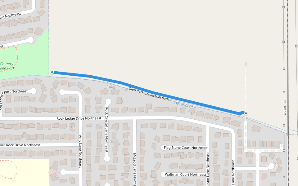 Glen Park gravel trial path walking route map in Keizer