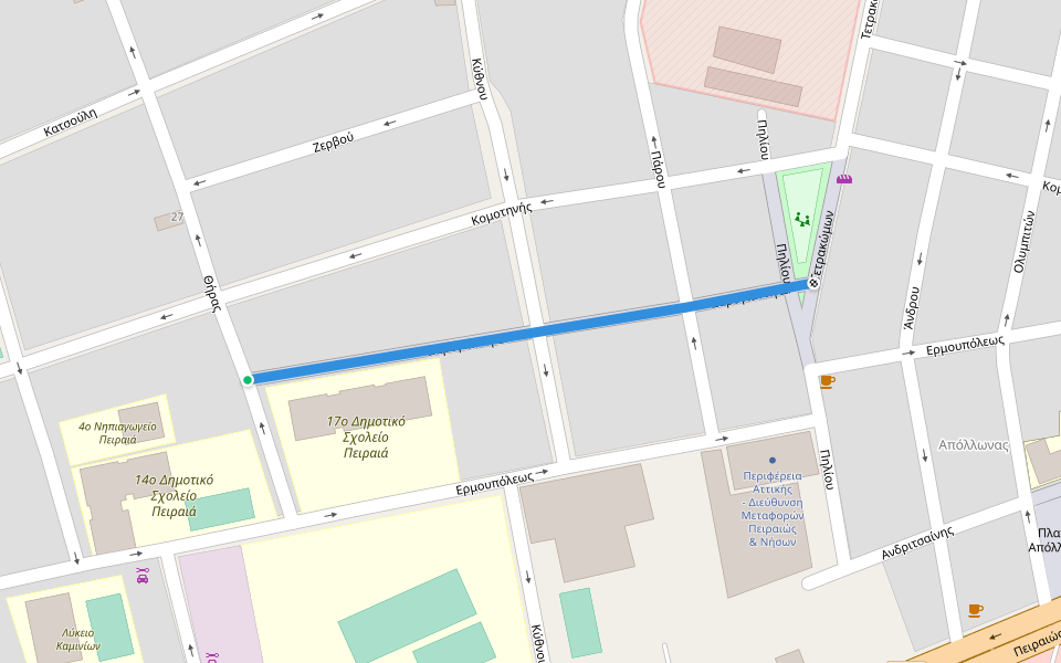 Ζαβογιάννη Δ. walking route map in Pireas