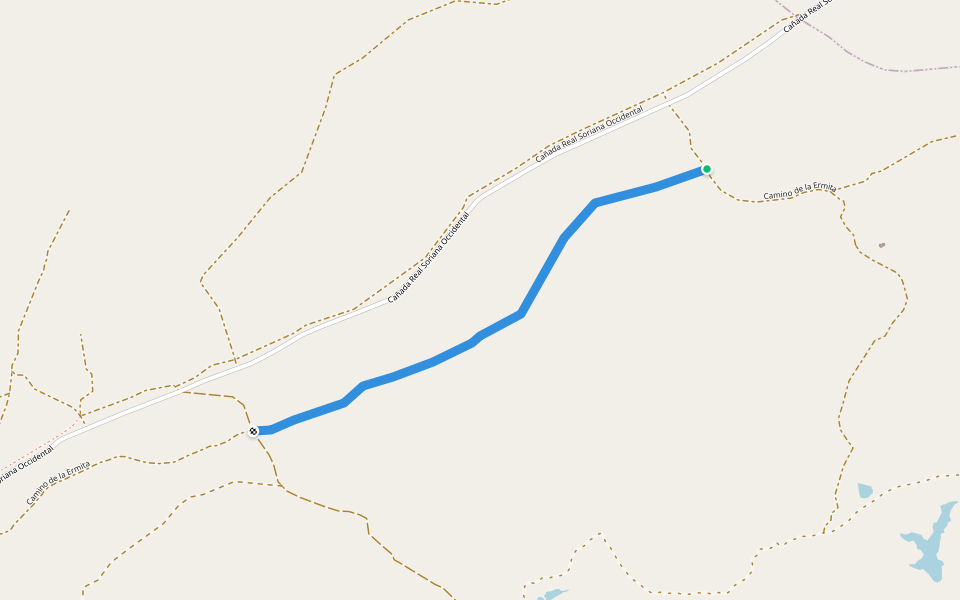 Camino de la Ermita walking route map in Valdeobispo