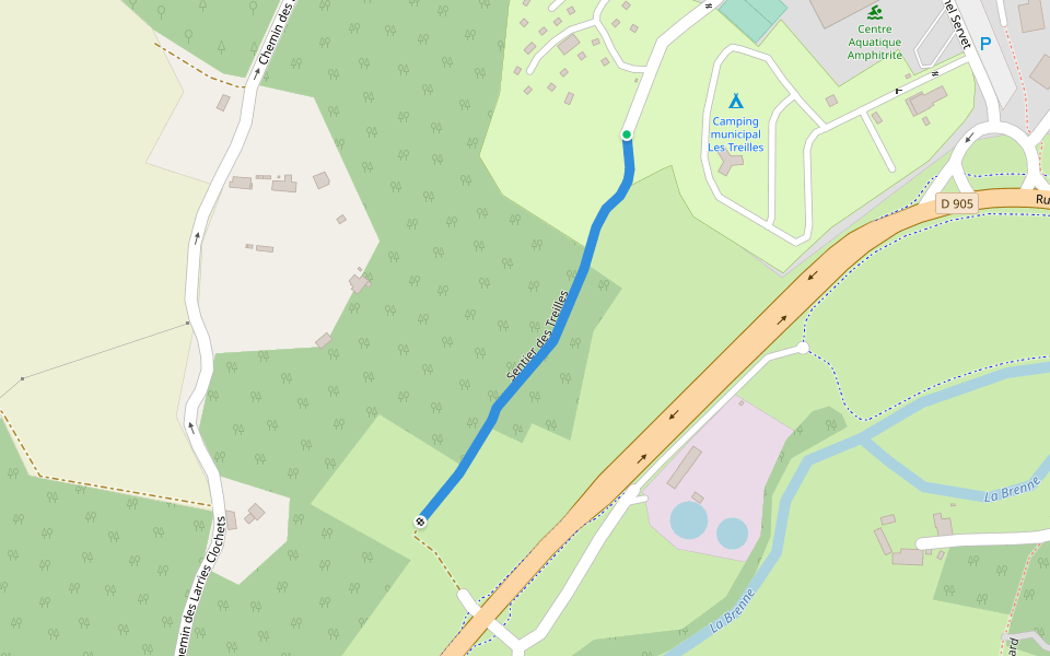 Sentier des Treilles walking route map in Montbard