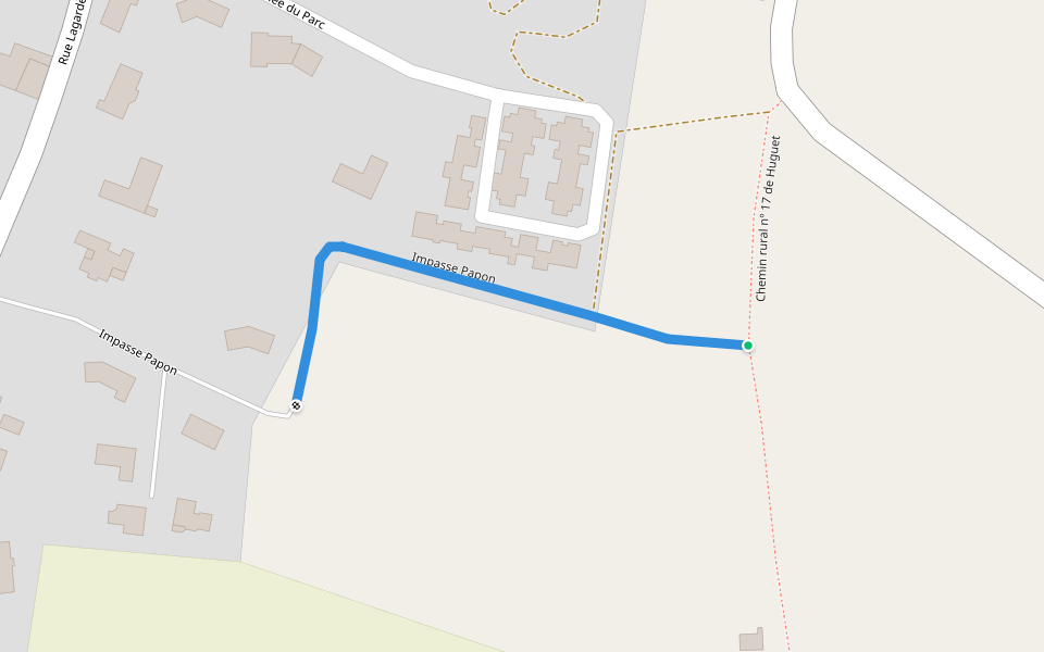Impasse Papon walking route map in Coimères