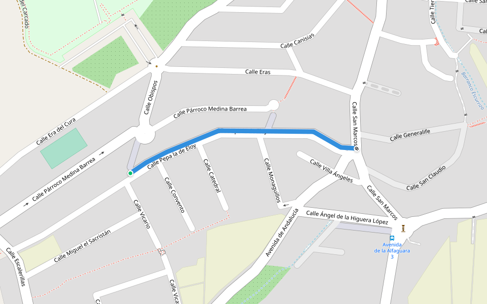 Calle Pepa la de Eloy walking route map in Alfacar