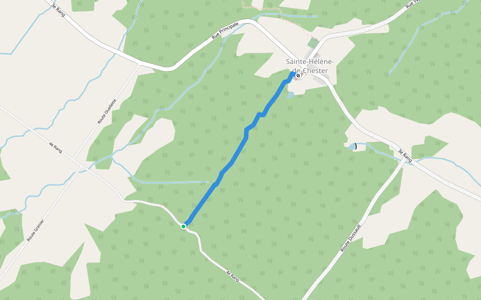 Lien Coyote-Rang 4 walking route map in Sainte-Hélène-de-Chester