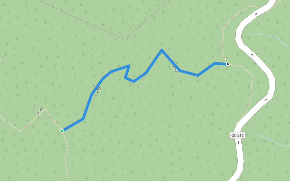 S 93 walking route map in Agaete