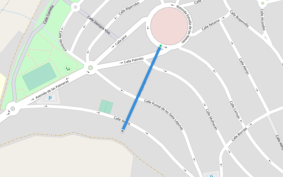 Calle Juncal walking route map in Dílar