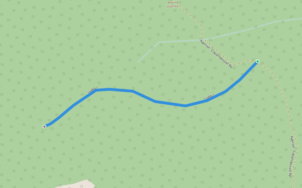 (забр.) walking route map in Shapsugskaya