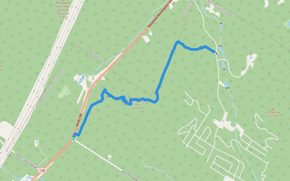 Sentier Gabrielle-Roy Est walking route map in Petite-Rivière-Saint-François