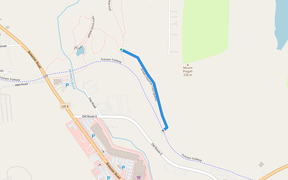 brown (Squirrel Trail) (guess) walking route map in Carmel Hamlet
