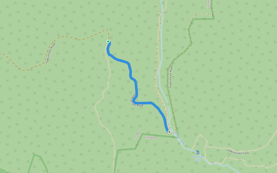 Federal Falls Road walking route map in Lidster