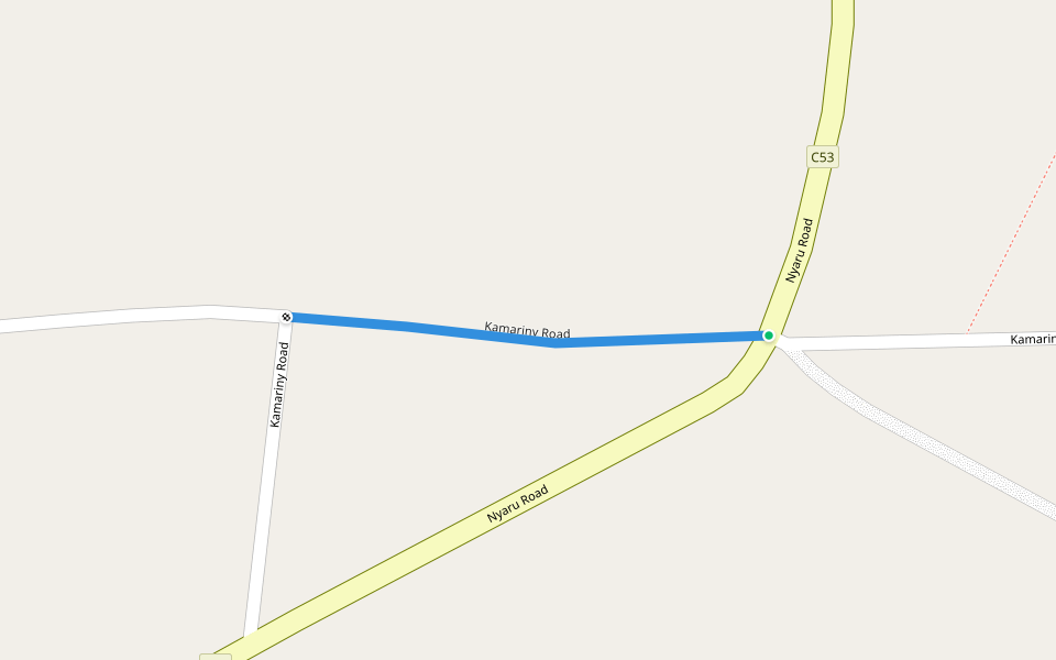 Kamariny Road walking route map in Kamariny