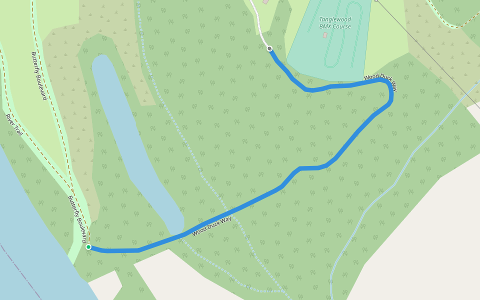 Wood Duck Way walking route map in Advance
