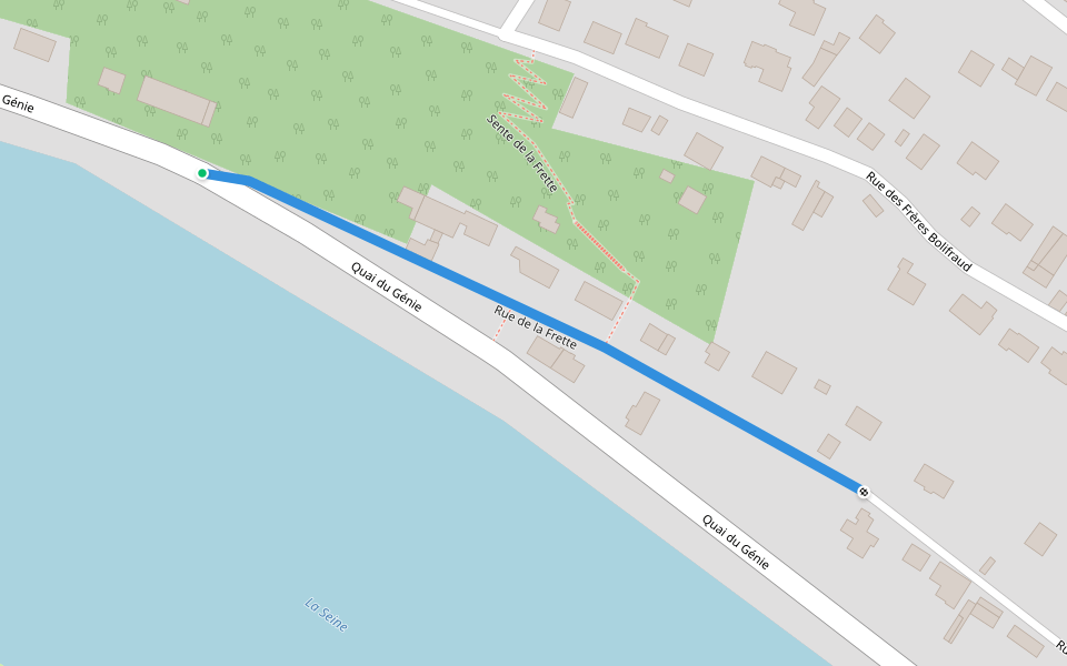 Rue de la Frette walking route map in Herblay-sur-Seine