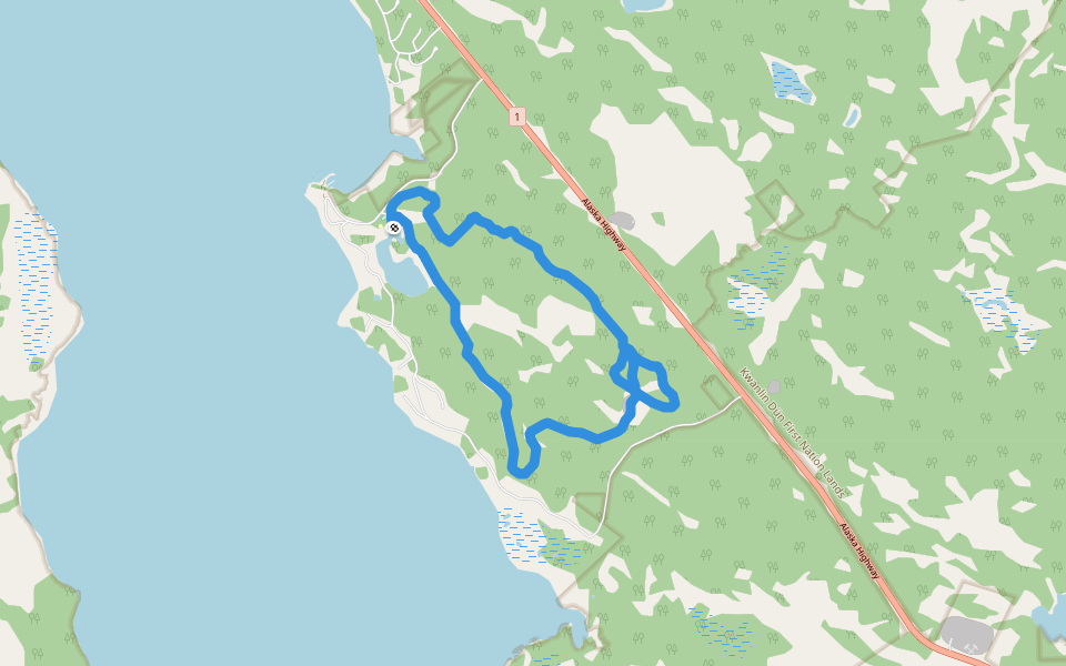 Marsh Lake Ski Trail walking route map in Marsh Lake