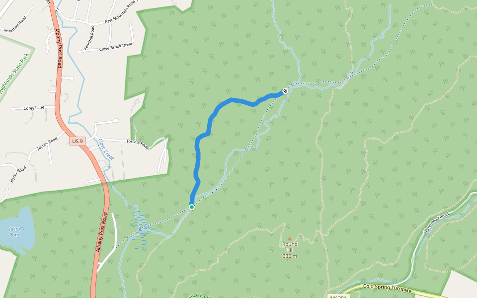 Hubbard Loop walking route map in Cold Spring