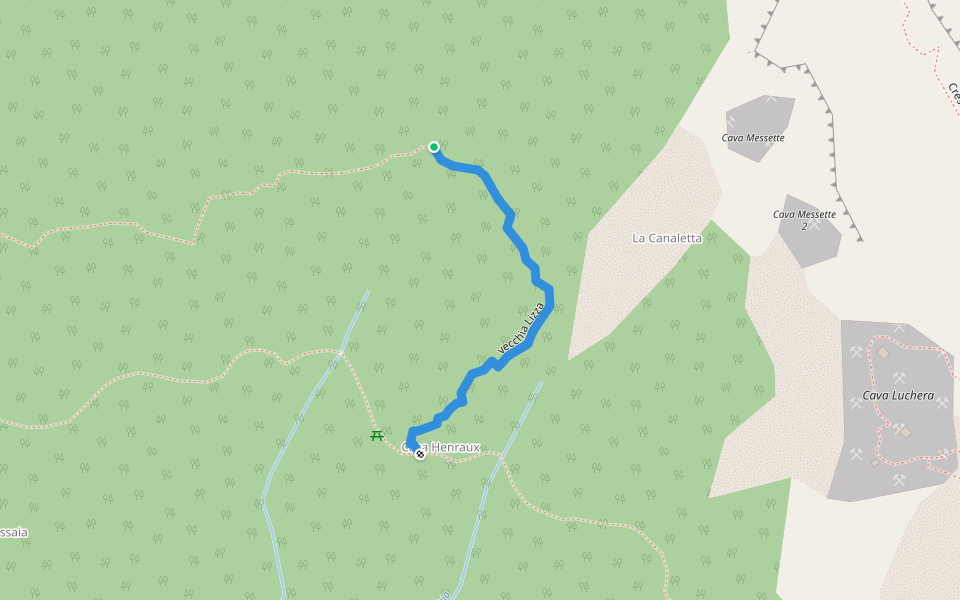 vecchia Lizza walking route map in Retignano