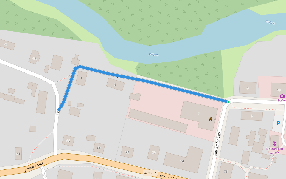 улица Ленина walking route map in Demyansk