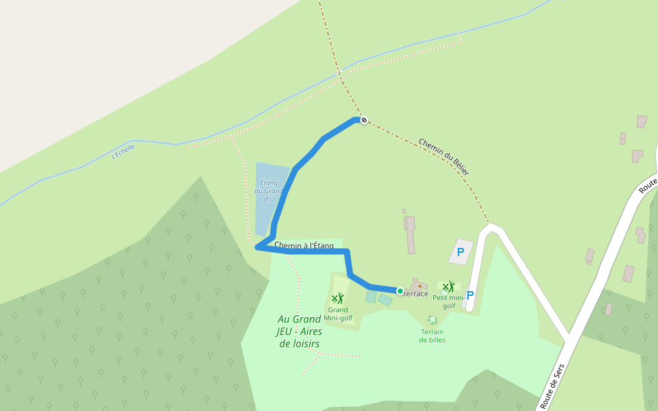 Chemin à l'Étang walking route map in Dignac