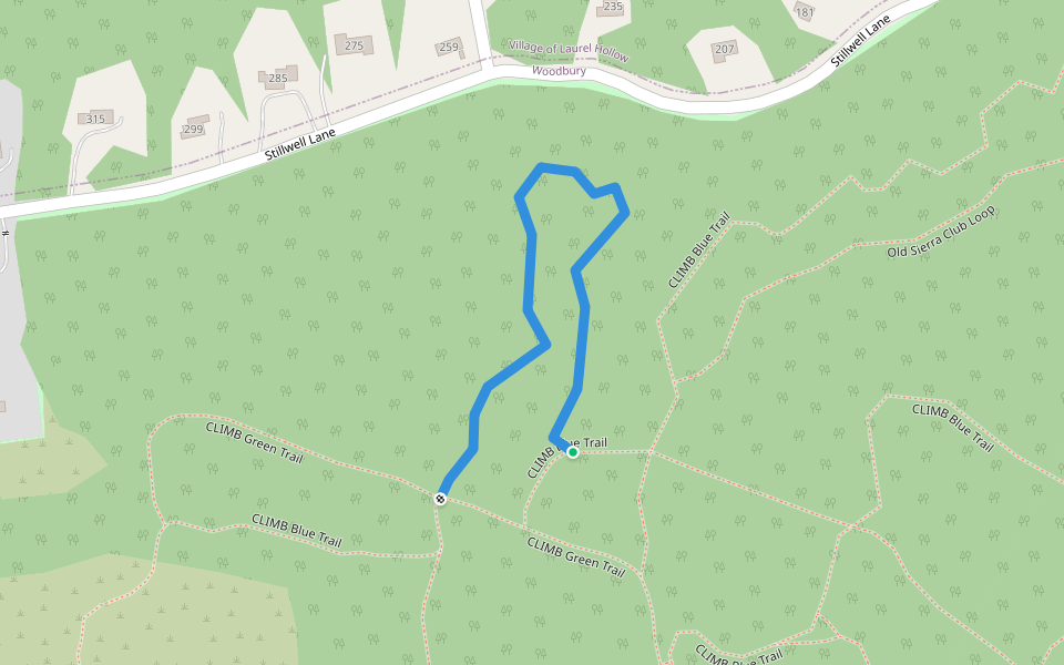 CLIMB Black Trail "Pink Blazes" walking route map in Syosset