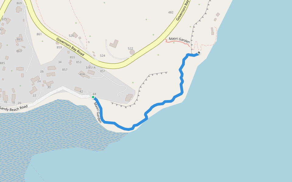 Maori Garden walking route map in Te Rāpaki-o-Te Rakiwhakaputa