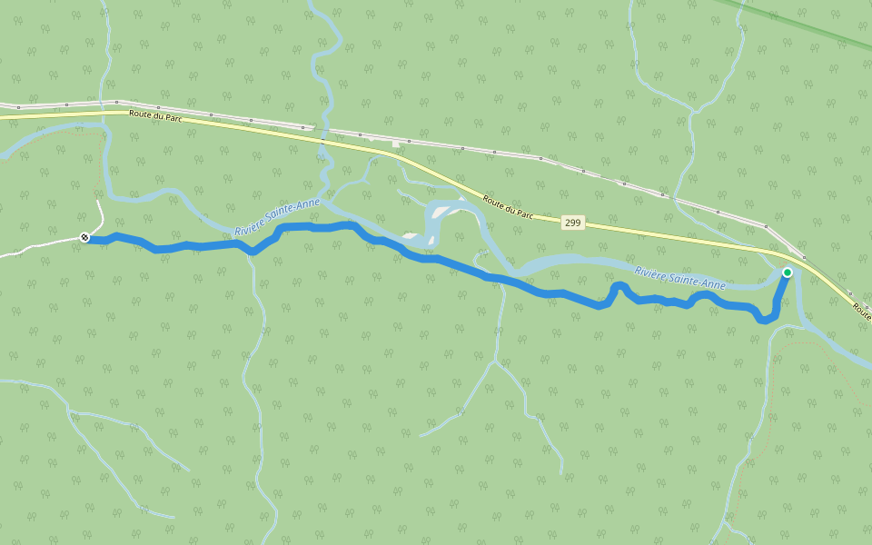 Sentier d'hiver walking route map in Cap-au-Renard