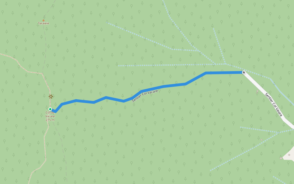 Sentier Col Vai'are walking route map in Moorea-Maiao