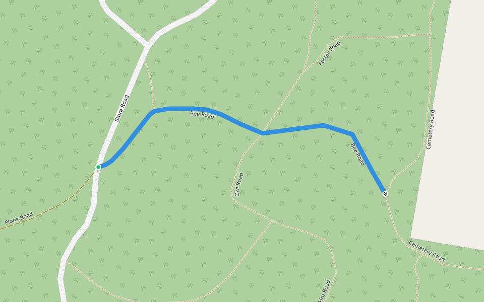 Bee Road walking route map in Coramba