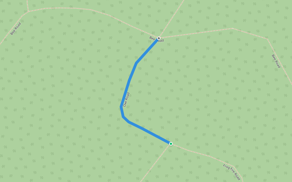 Owl Road walking route map in Coramba