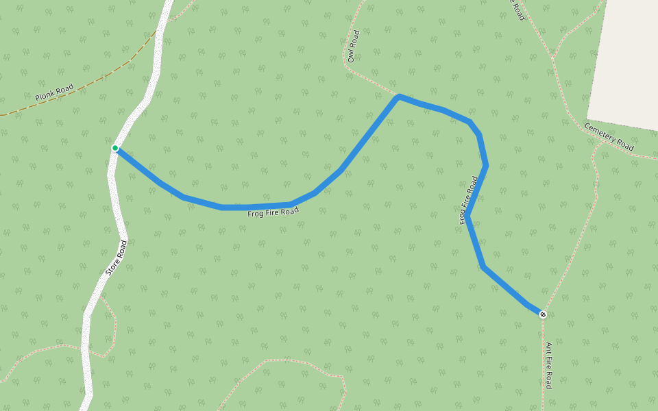 Frog Fire Road walking route map in Coramba