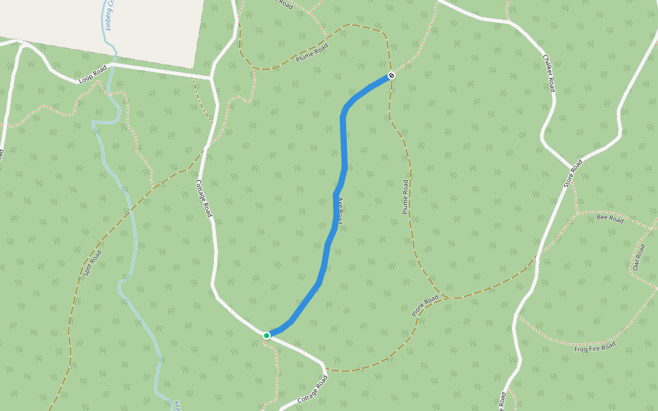 Axe Road walking route map in Coramba
