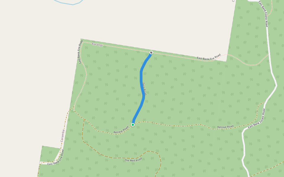 Tana Road walking route map in Karangi