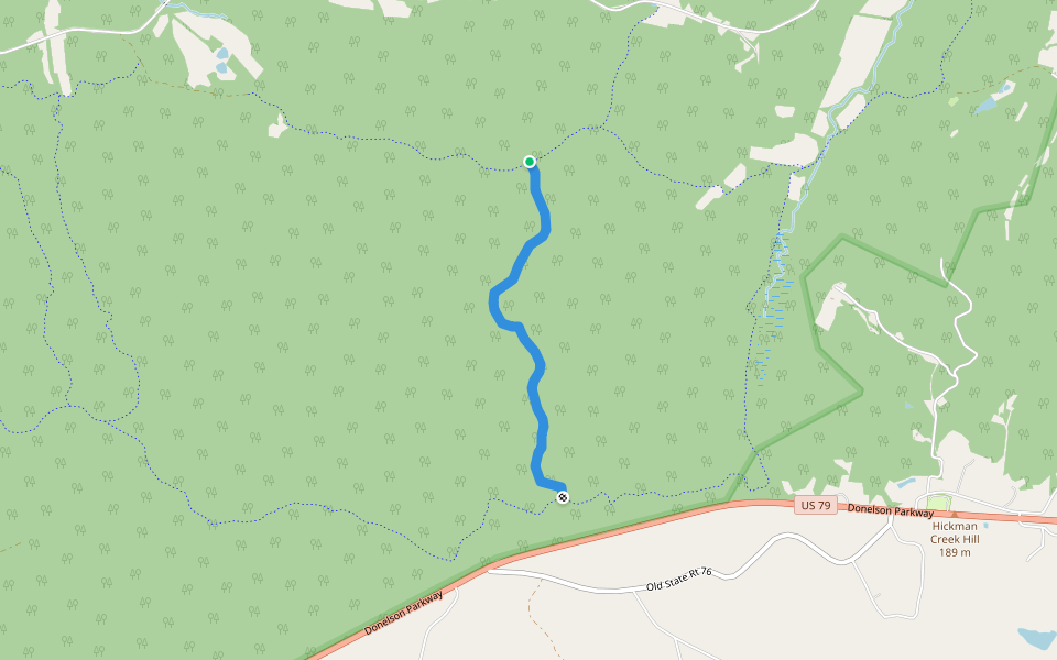 Tennessee Ridge walking route map in Dover