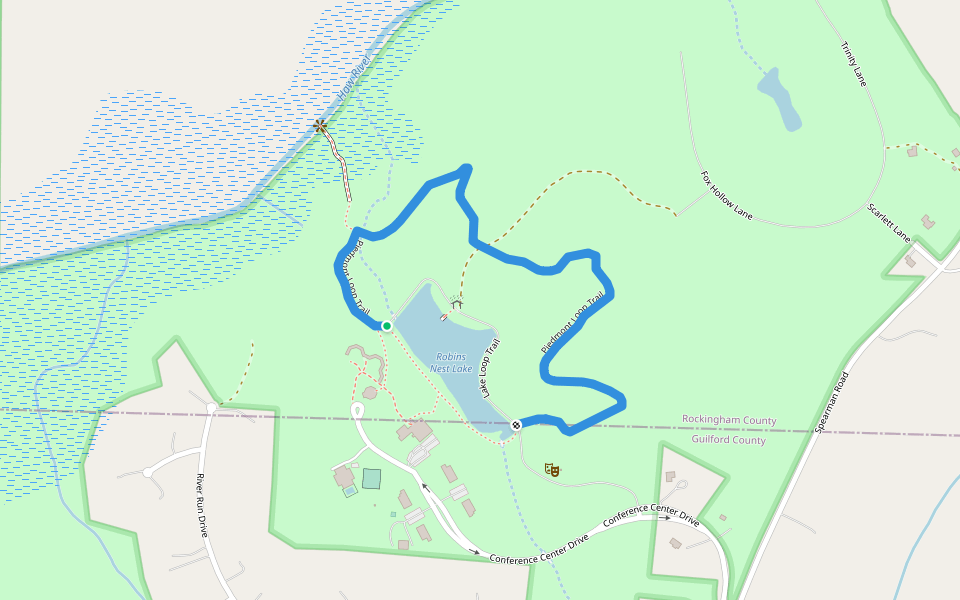 Piedmont Loop Trail walking route map in Reidsville