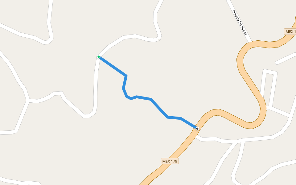 Privada Daniel Silverio walking route map in Tamazulapam del Espíritu Santo