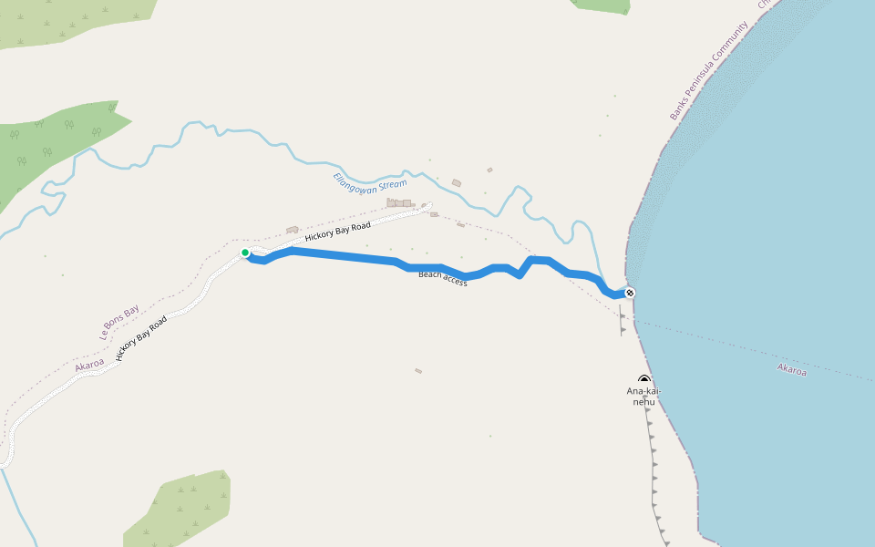 Beach access walking route map in Hickory Bay