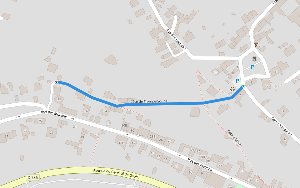 Côte de Trompe-Souris walking route map in Binic-Étables-sur-Mer